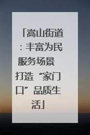 嵩山街道：丰富为民服务场景 打造“家门口”品质生活